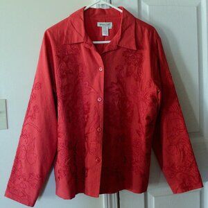 Coldwater Creek light red lined ladies jacket size L